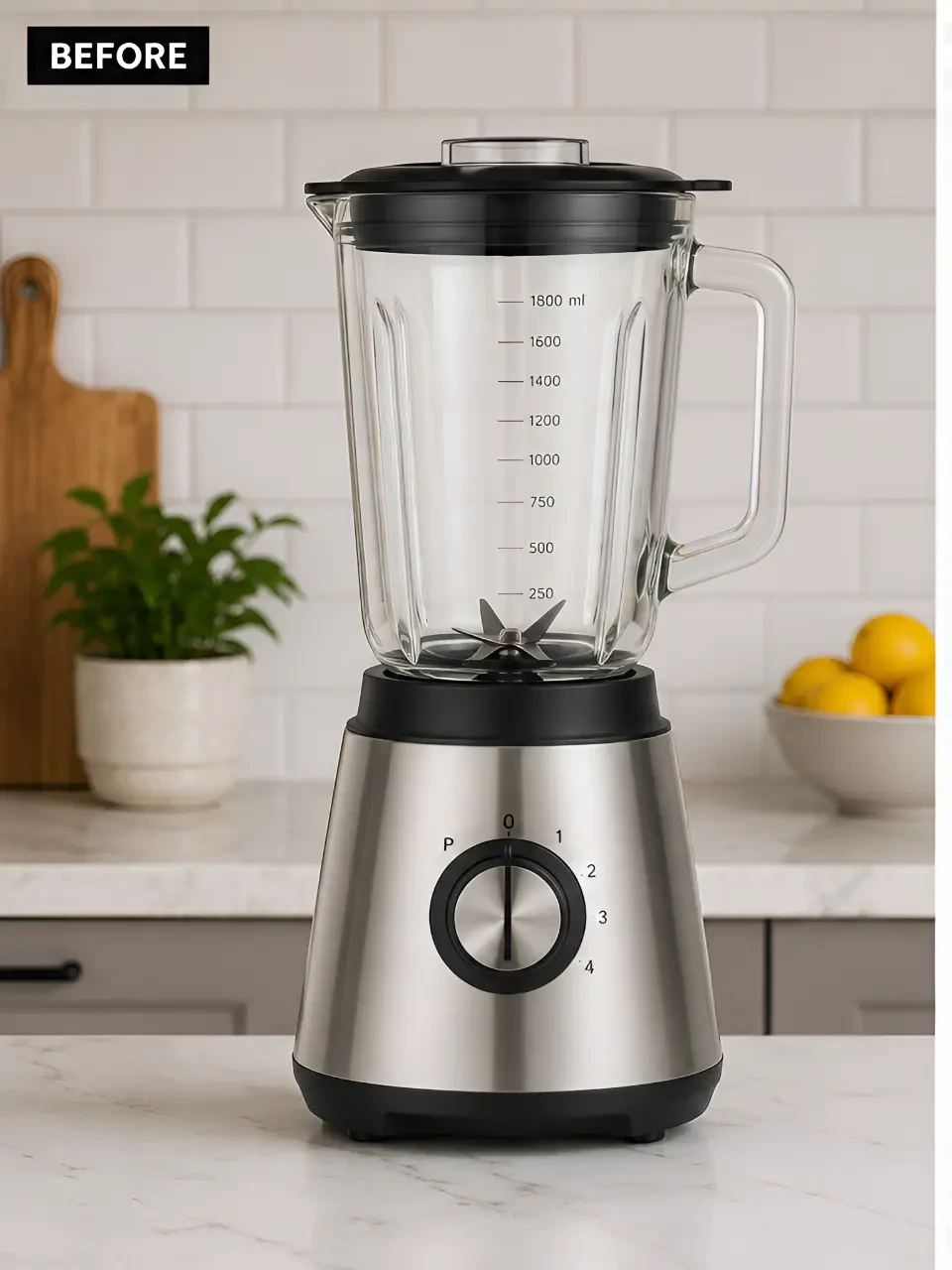 Countertop blender isolated from a kitchen background — original